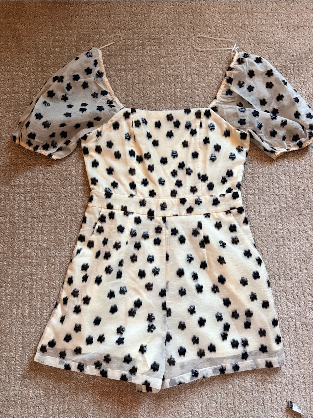 TCEC Cream and Black Romper, Medium